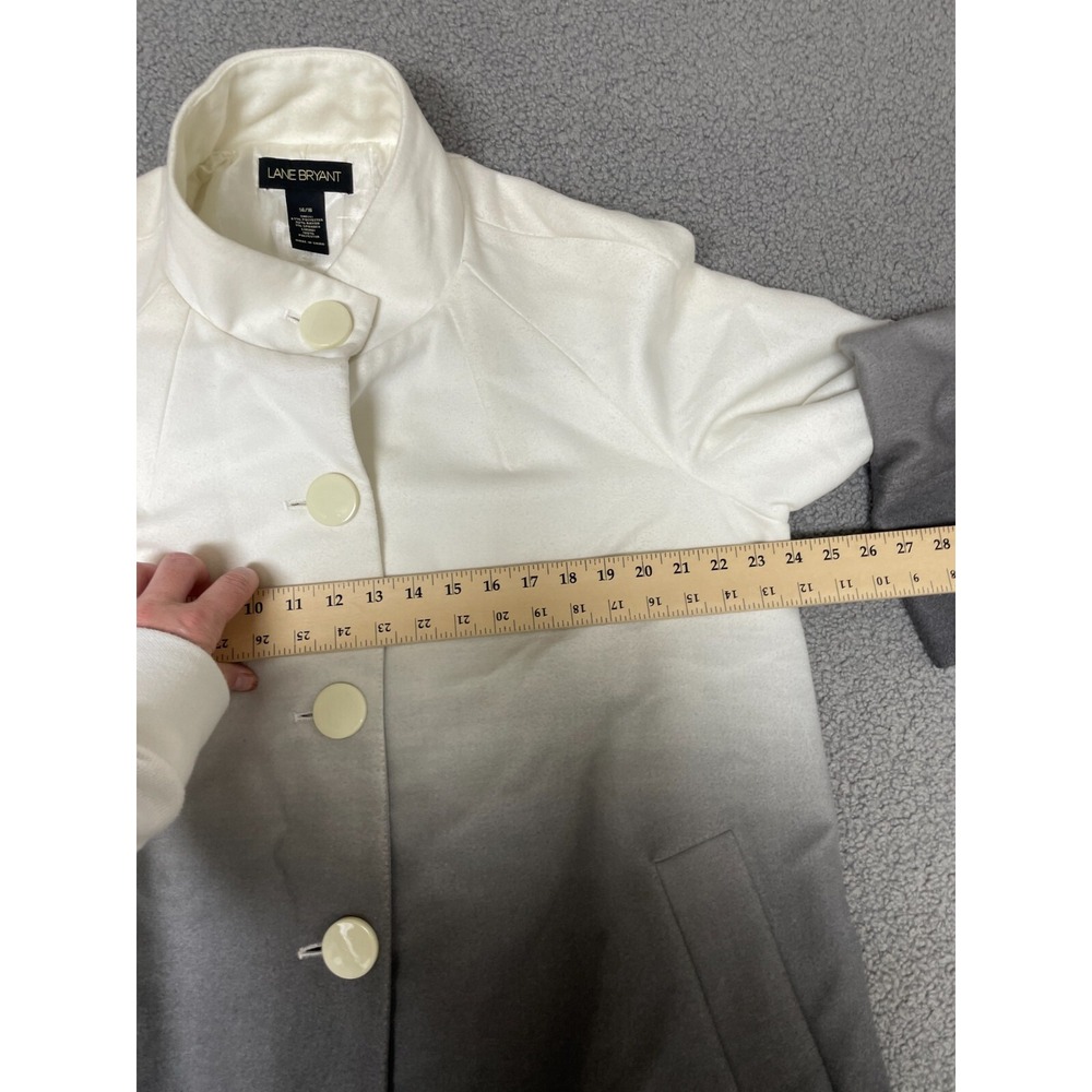 Lane Bryant gray white ombre button up‎ jacket size 14/16 - Picture 3 of 8